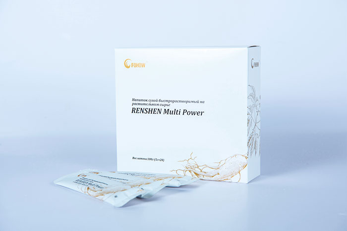 Bebida de péptidos de ginseng Fohow Renshen Multi Power, envase con ampollas para beber